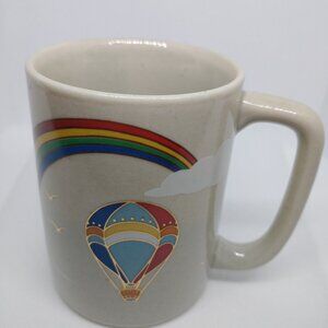 Vintage Otagiri Ceramic Mug Hot Air Balloon Rainbow
